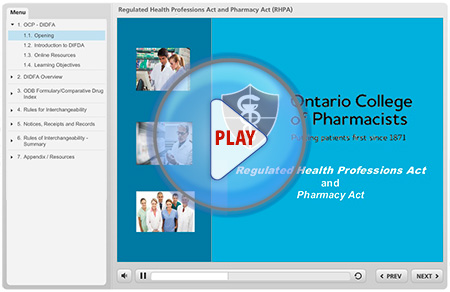 RHPA & Pharmacy Act e-Learning Module